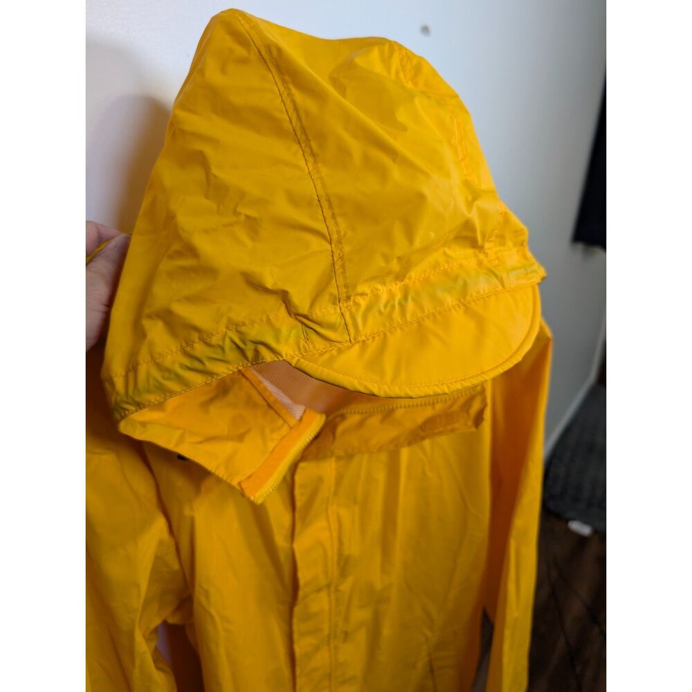 Lands' End Men's XL Yellow Rain Jacket Hooded Waterproof Windbreaker Utility - Picture 8 of 14